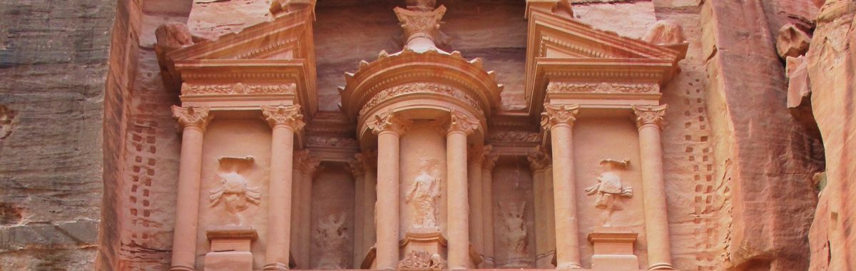 The Treasury, hewn in sandstone, is Petra's most elaborate and famous temple.