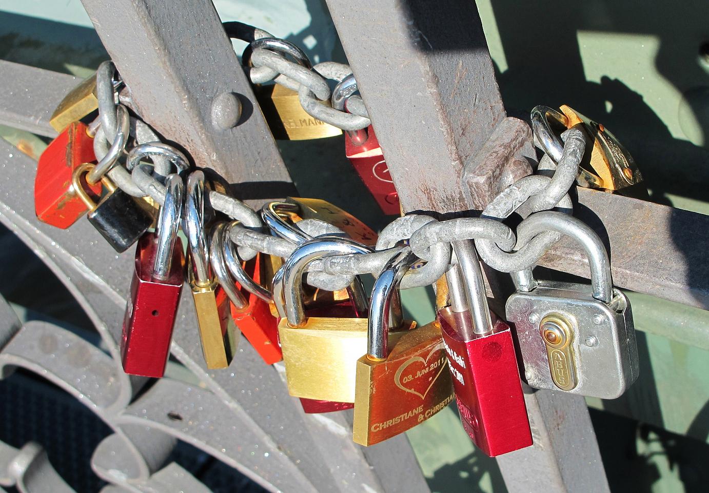 Love locks for eternity (holding an old bridge together...)