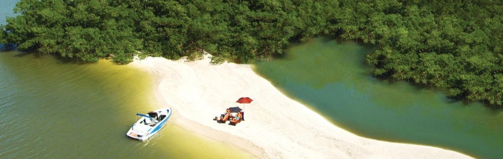 Relaxing on a deserted beach