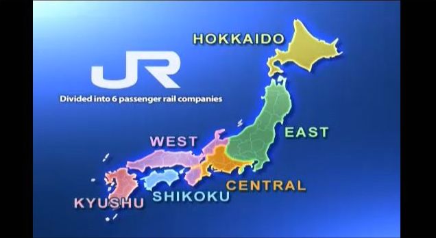 The Japan Railway Company is divided into six regions operating independently.