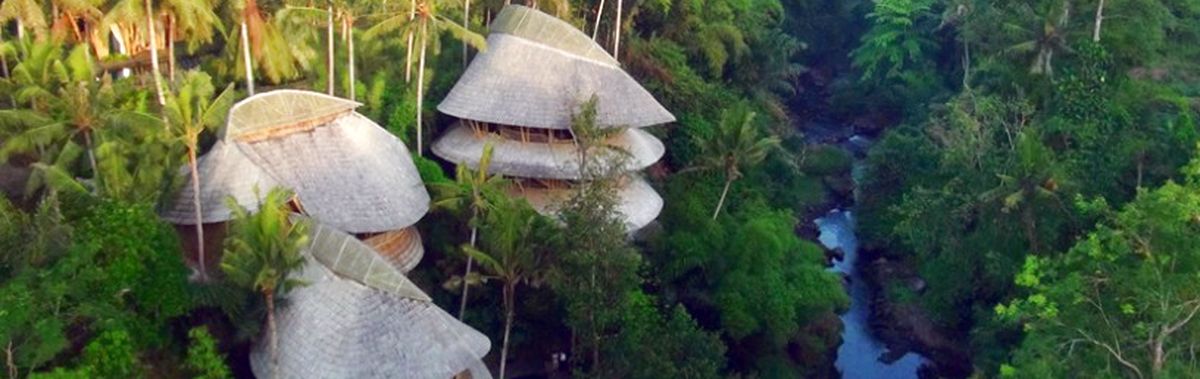 Modern structures in Bali made of Bamboo
