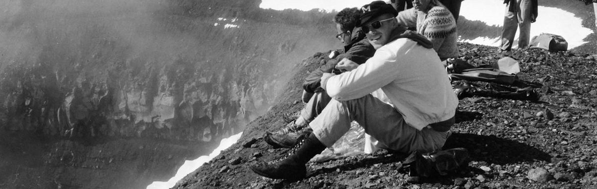 Black-and-white: Astronauts resting during a training at the Askja Crater in Iceland.