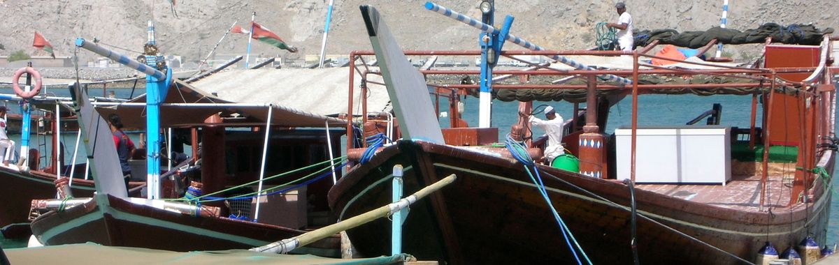 Traditional Dhows in Musandam/Oman. 12 days in Oman