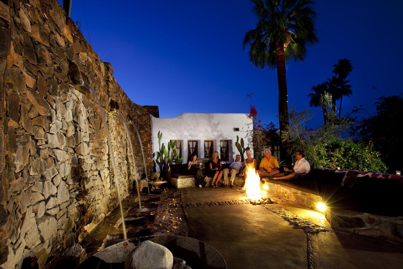 How about a stay at a fine boutique hotel? Here a crackling bonfire beats the nightly desert chill.