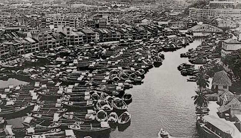 An historic view of the Singapore Riverside.