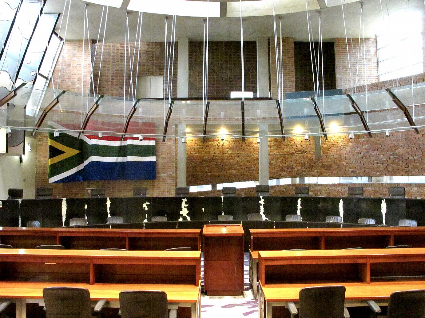 The Plenary Hall of the Constitutional Court in Johannesburg.